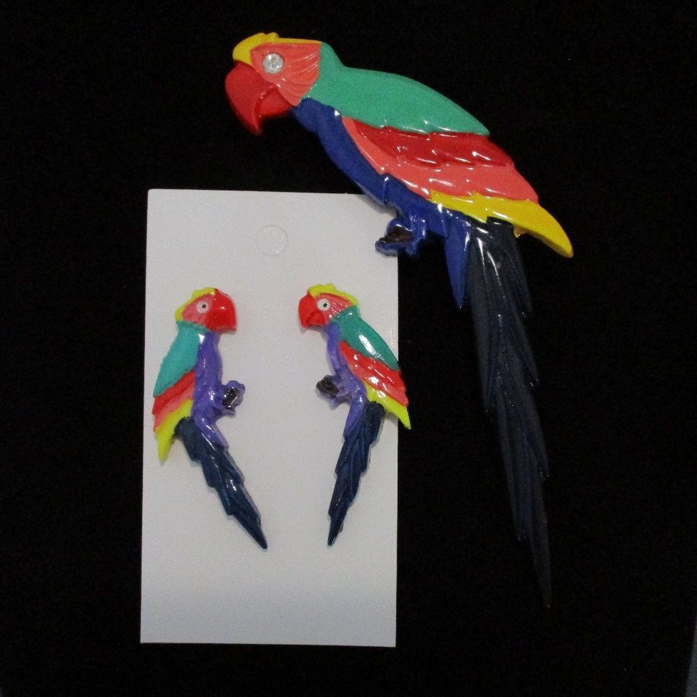 Pin and earrings